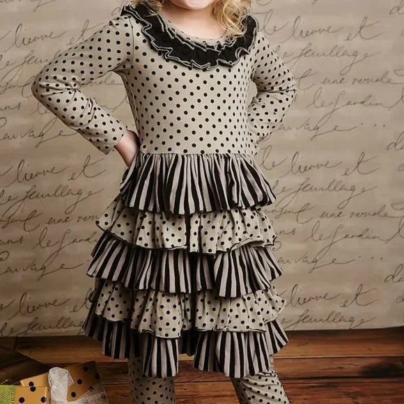 Mustard Pie Dresses | Mustard Pie Girls Christmas Holiday Sage Dot Ruffle Tier Dress Sz 6 Nwt | Color: Black/Green | Size: 6g | Bermudagrass's Closet Mustard Pie Dresses | Mustard Pie Girls Christmas Holiday Sage Dot Ruffle Tier Dress Sz 6 Nwt | Color: Black/Green | Size: 6g | Bermudagrass's Closet